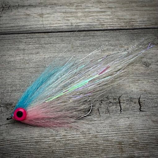 Blue and pink pike fly